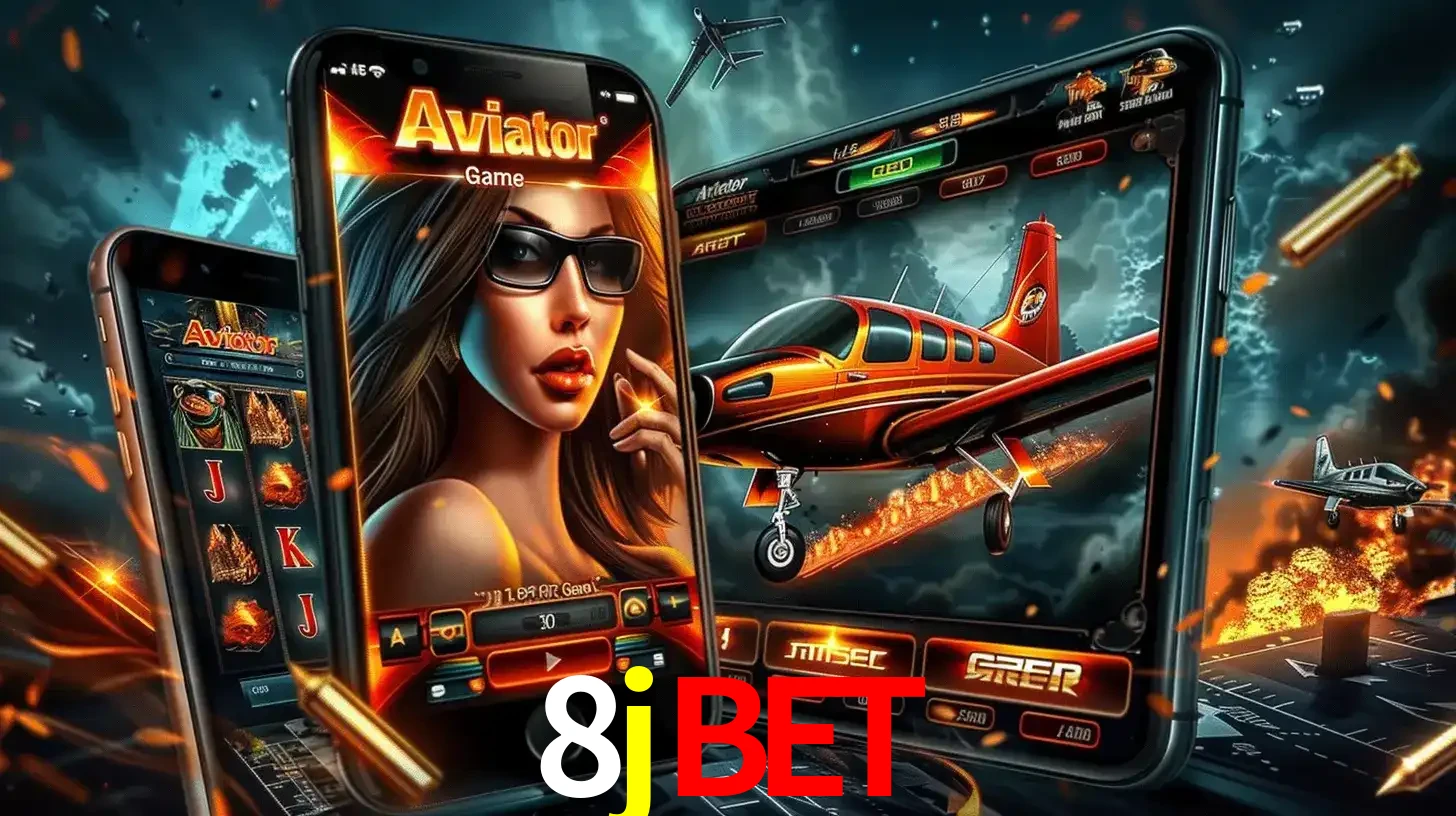 O popular jogo de apostas Aviator exibido em vários celulares e tablets, mostrando a interface emocionante e a ação de voo disponíveis para jogar agora no 8jbet.