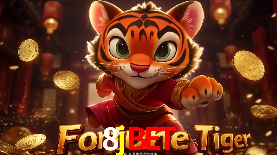 O carismático mascote do jogo de slot Fortune Tiger, um tigre fofo em pose de artes marciais, pronto para trazer sorte e multiplicadores de ganhos no cassino online 8jbet.